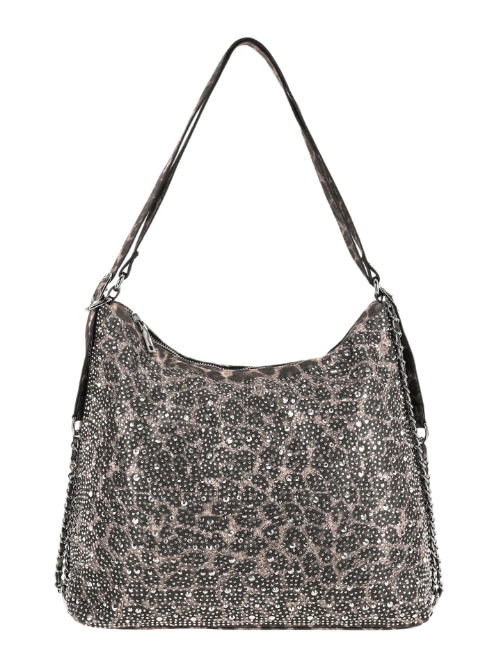 

Faina Женская сумка-тоут коричневого и черного цвета с изображением Льва