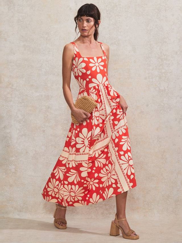 

Платье макси Raya с цветочным принтом Ro&Zo, Red