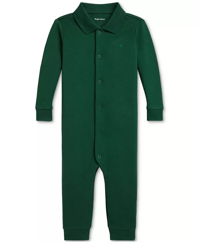

Детский хлопковый комбинезон-поло Polo Ralph Lauren, зеленый