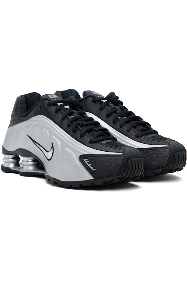 Nike Черно-Серебристые кроссовки Shox R4 — фото 4