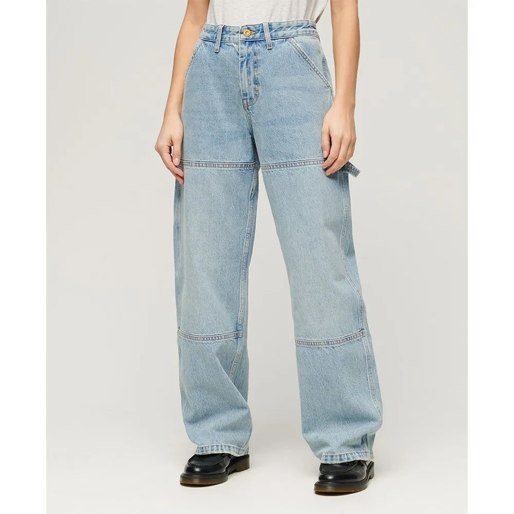 

Брюки Superdry Mid Rise Denim Carpenter, синий