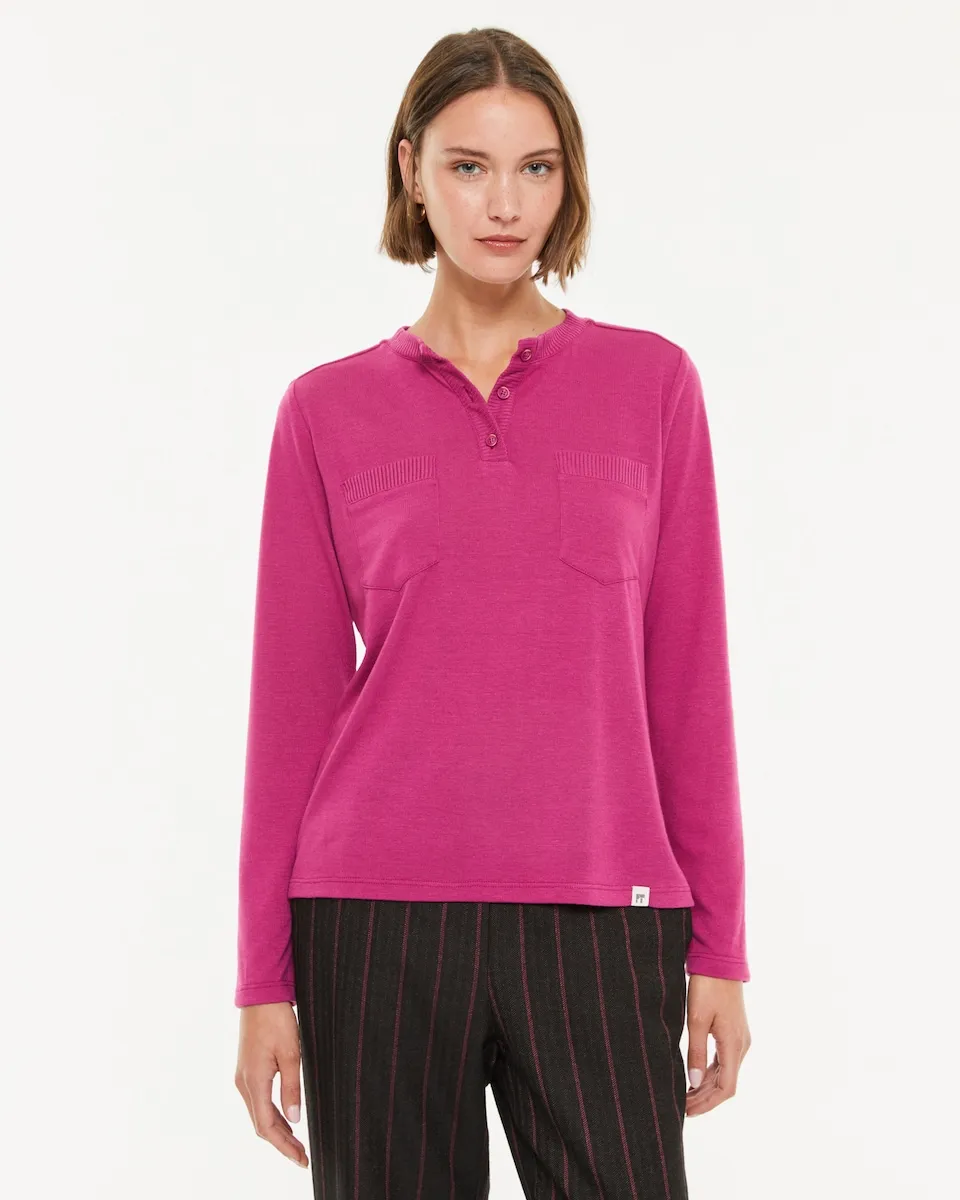 

Женская футболка с круглым вырезом и длинными рукавами Paz Torras, розовый