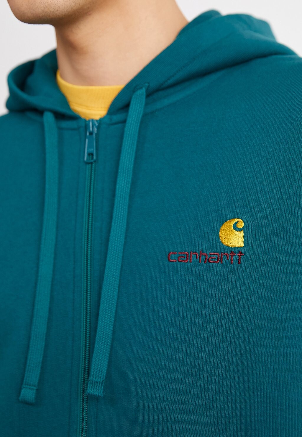 

Толстовка на молнии HOODED AMERICAN SCRIPT JACKET Carhartt WIP, темно-зеленый