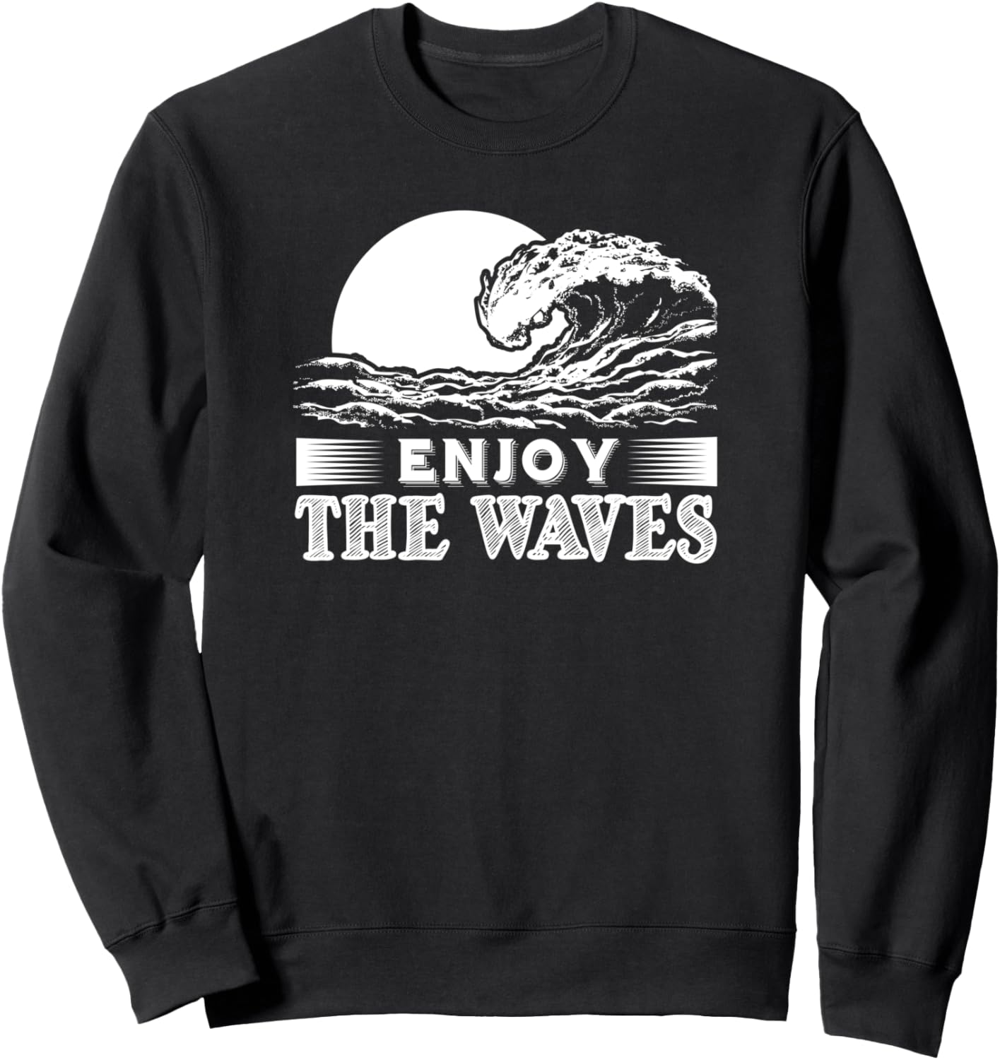

Наслаждайтесь волнами! Забавная толстовка с изображением серфера Enjoy The Waves, черный