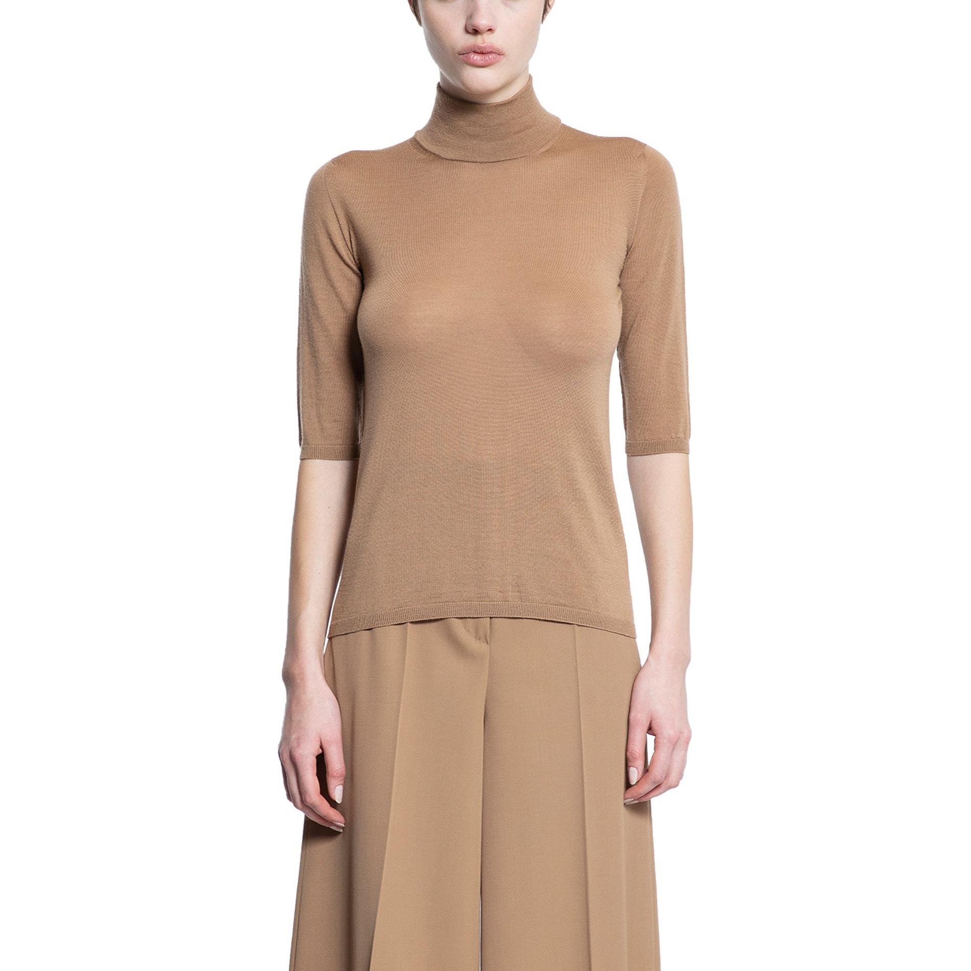 

Джемпер Max Mara с высоким воротником и короткими рукавами MaxMara, Tobacco