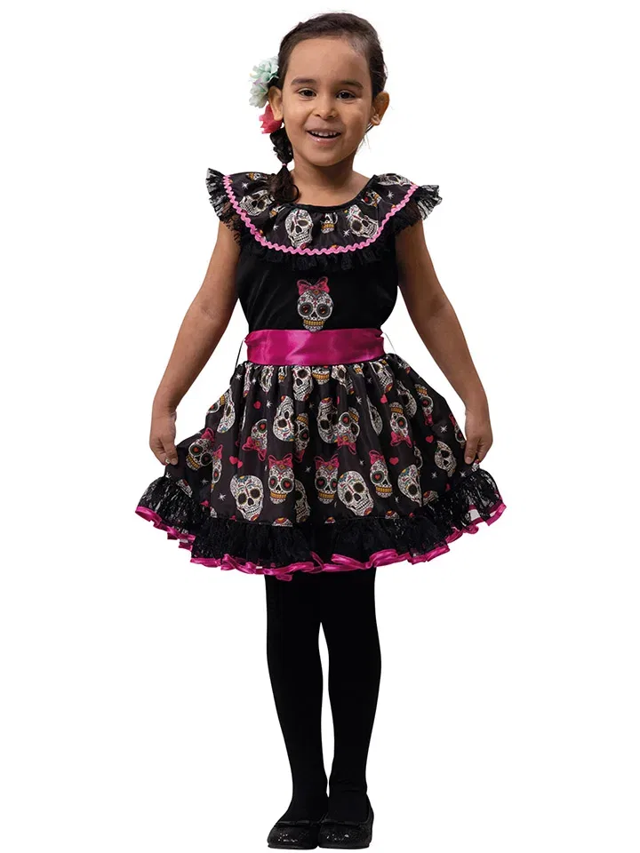 Костюмное платье La Catrina Carnival Party, черный/розовый
