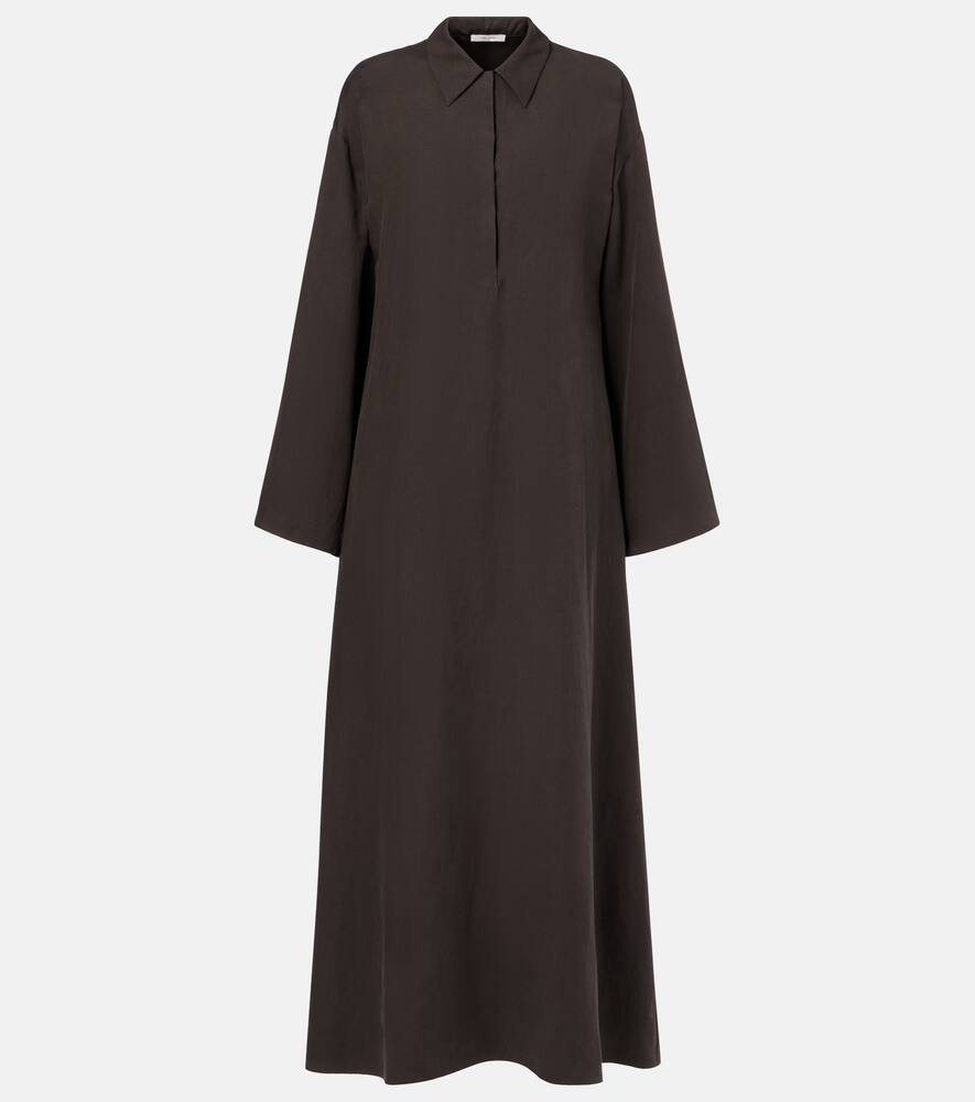 

Кафтан Millen из шелка и льна The Row, Warm Sepia