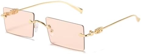 

Солнцезащитные очки без оправы прямоугольной формы для женщин и мужчин, оттенки чайного синего с градиентом, защита от ультрафиолета UV400, ретро-очки без оправы MTZJH, 7