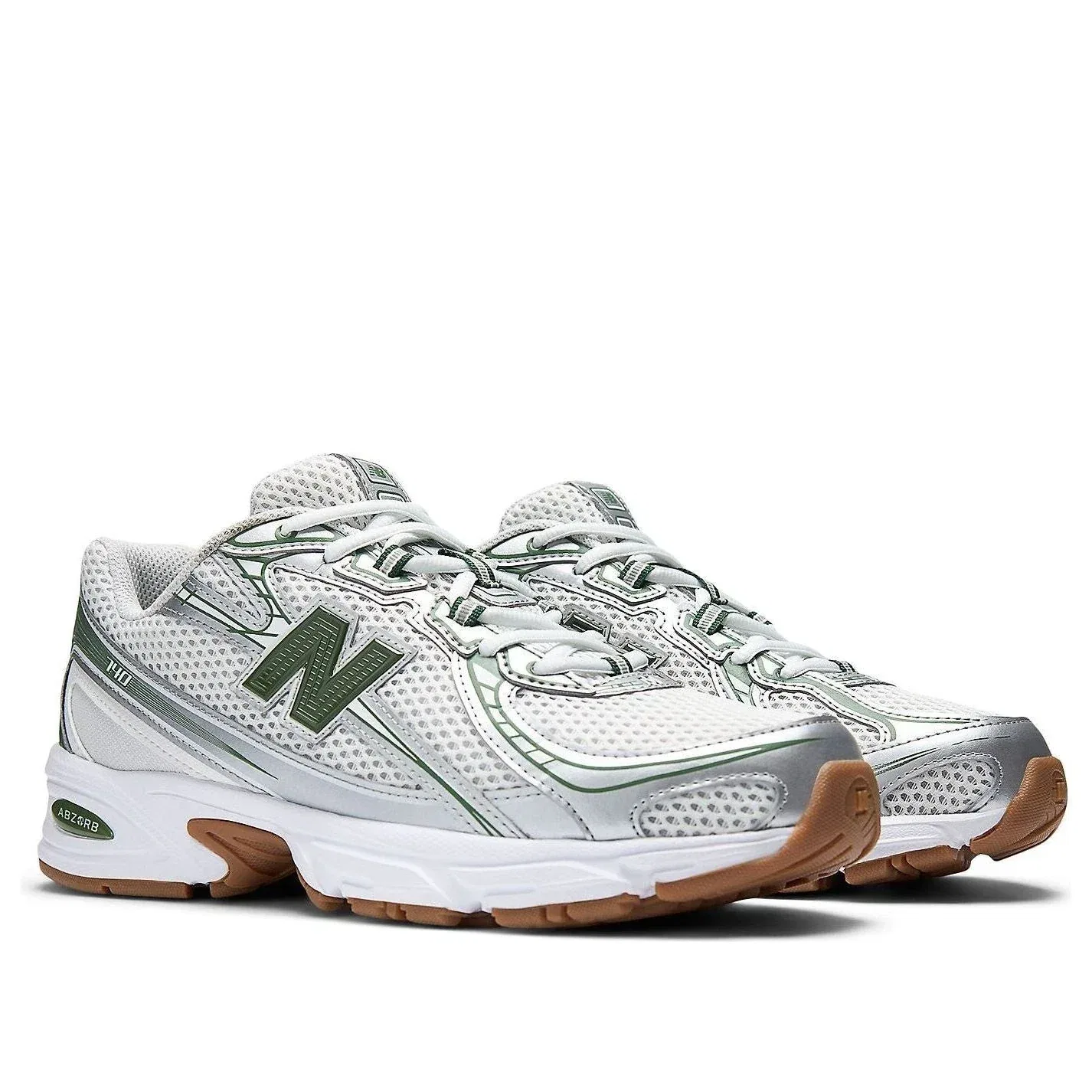 Кроссовки New Balance 740 U740SF2 серо-зеленого цвета на шнуровке, повседневная обувь SHOP112 — фото 2