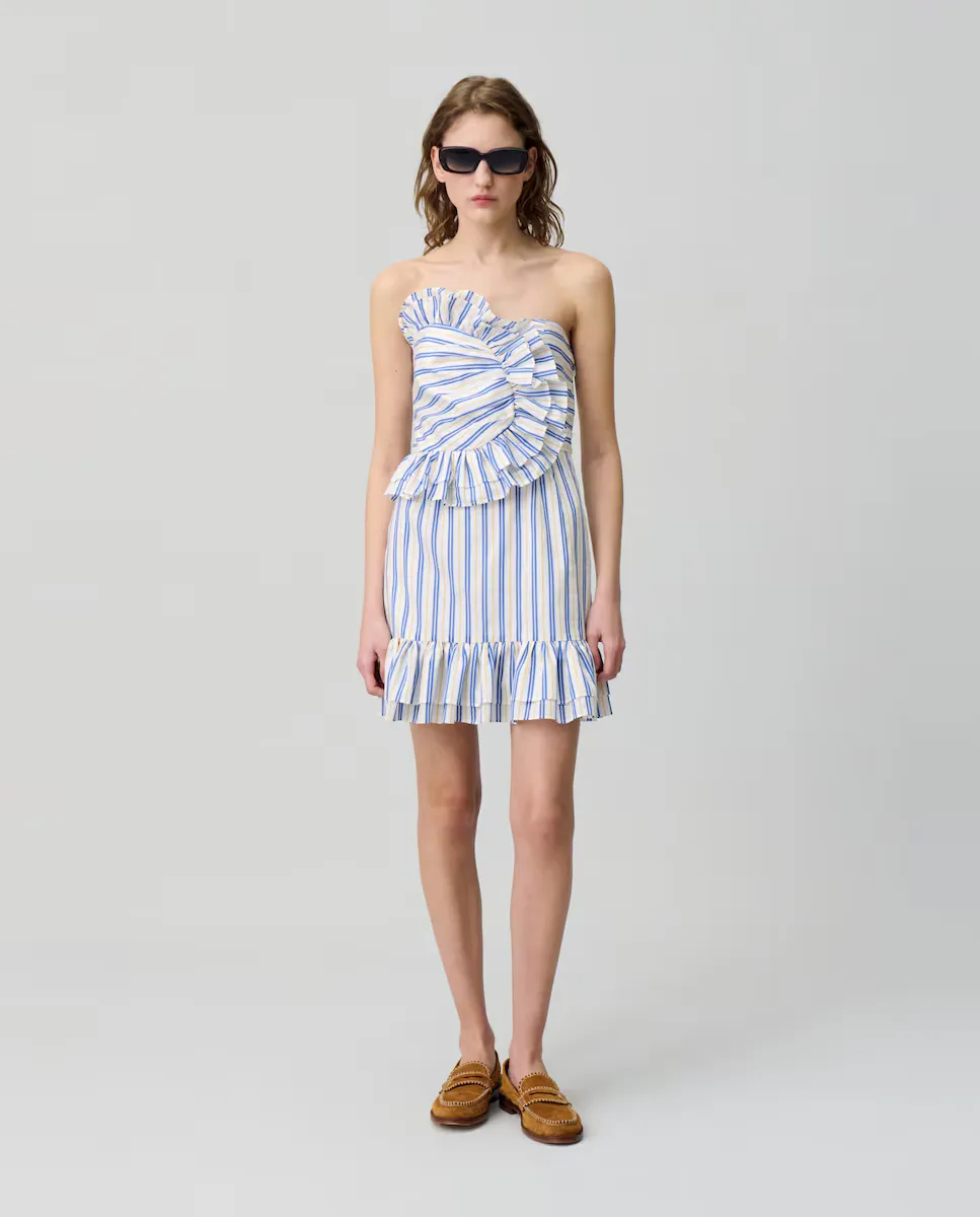 

Короткое платье с рюшами Claudie Pierlot, мультиколор