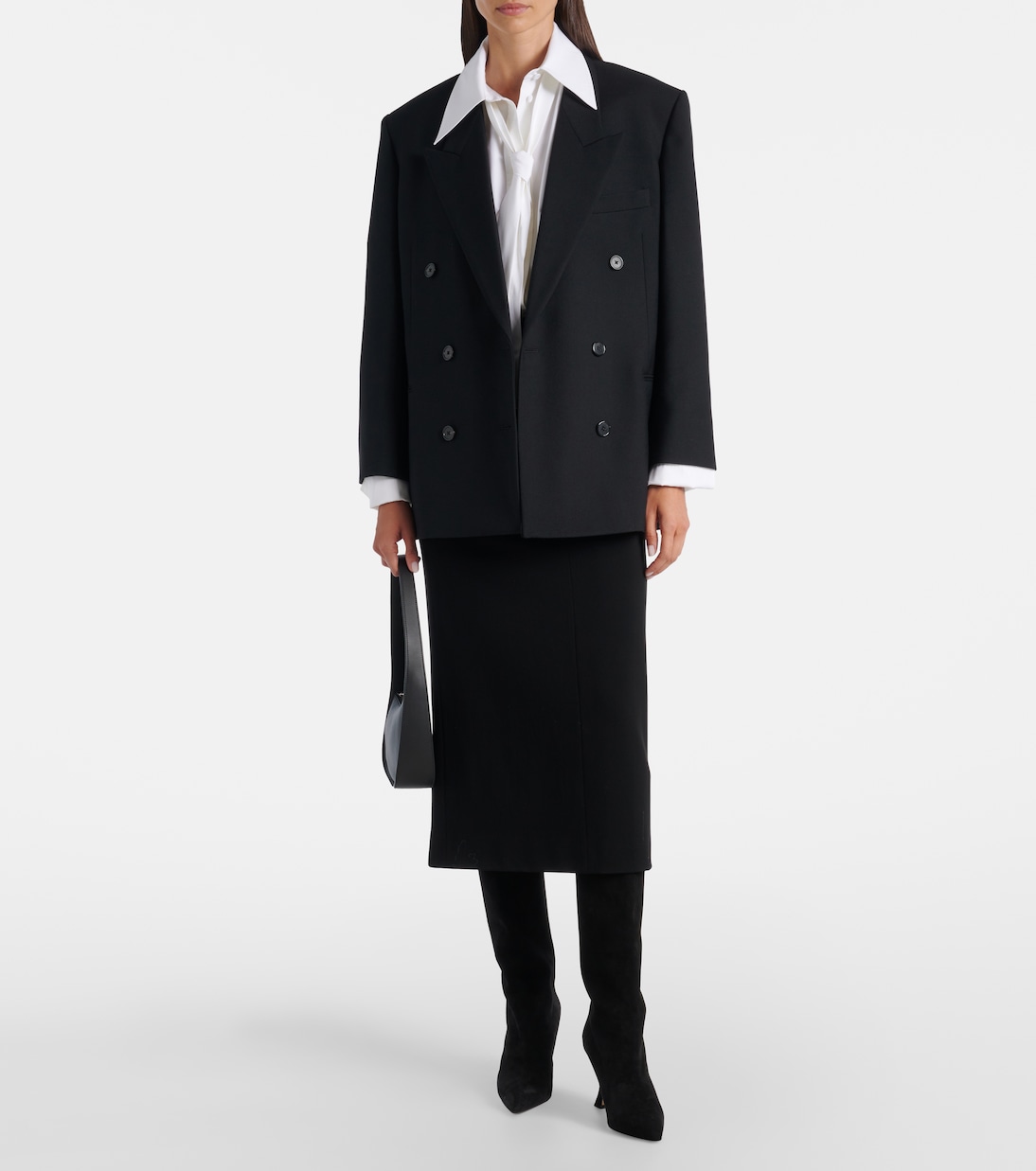 Miralone 90 замшевые высокие сапоги до колена Manolo Blahnik, 0015 Blck — фото 3