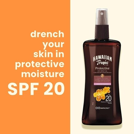 Защитный сухой масляный спрей Spf 20 200мл, Hawaiian Tropic — фото 3