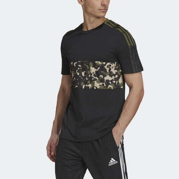 Футболка tiro tee aop повседневные спортивные футбольные с коротким рукавом Adidas, черный — фото 2