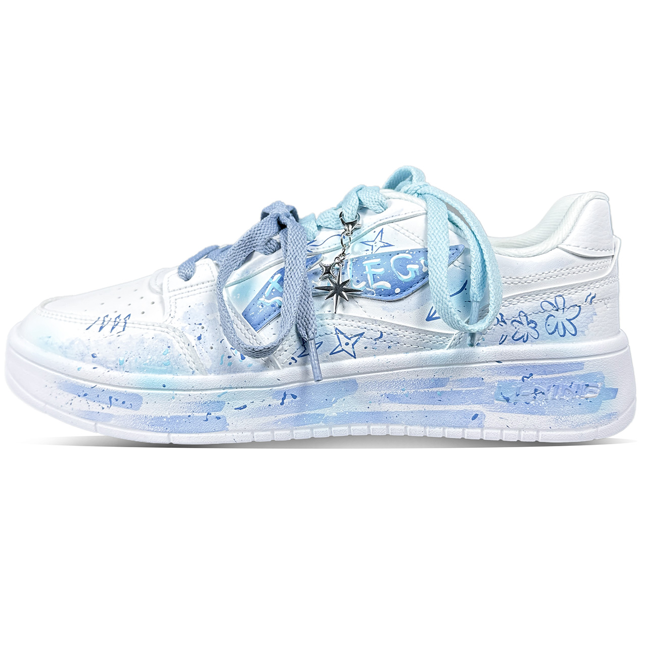 

LINING Кроссовки для скейтбординга Acer Truncatum с низким верхом, амортизирующие, износостойкие, противоскользящие, мужские, цвет белый, синий