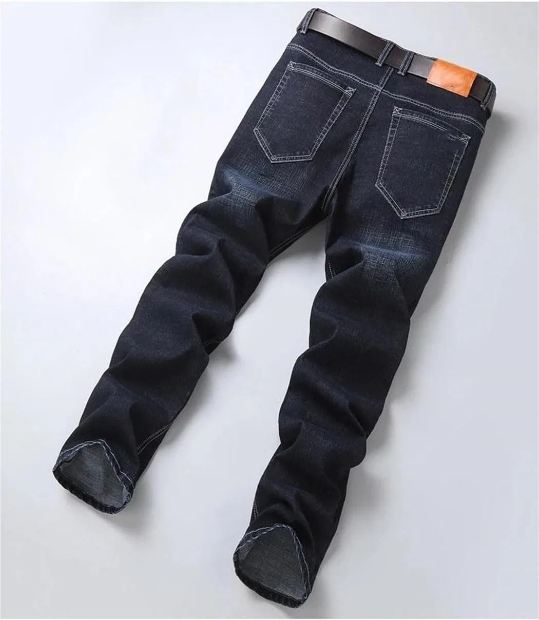 Джинсы классические Men Stretch Jeans Regular Fit Denim Pants Business Casual Classic Wear, 14 — фото 4
