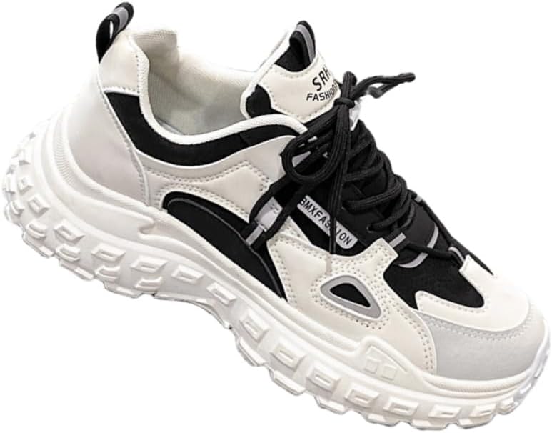 

Мужские спортивные кроссовки с толстой подошвой, противоскользящей резиновой подошвой, дышащие и удобные, подходят для активного отдыха, повседневного использования, тренировок и бега Fmshi, черный