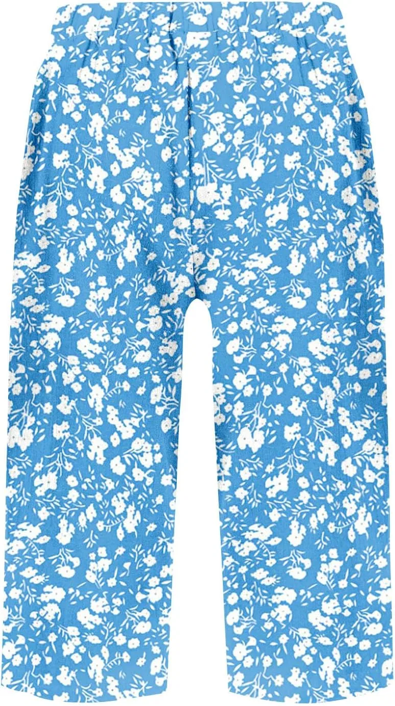 Шорты бермуды женские из хлопка и льна, Oi344-blue — фото 3