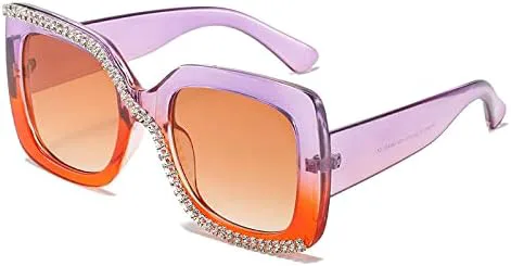 

Модные солнцезащитные очки Diamond Quare для женщин и мужчин, ретро-оправа увеличенного размера, трендовые женские солнцезащитные очки UV400 MTZJH, Orange