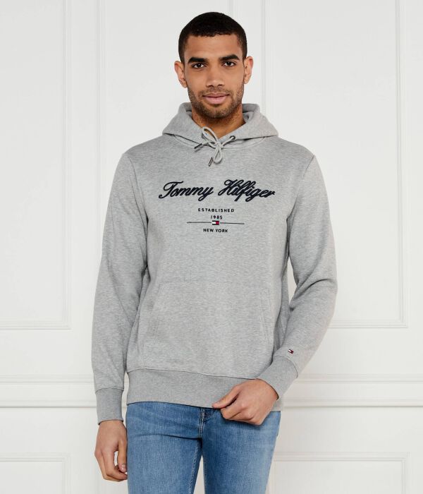 

Толстовка мужская Tommy Hilfiger с капюшоном и логотипом, серый