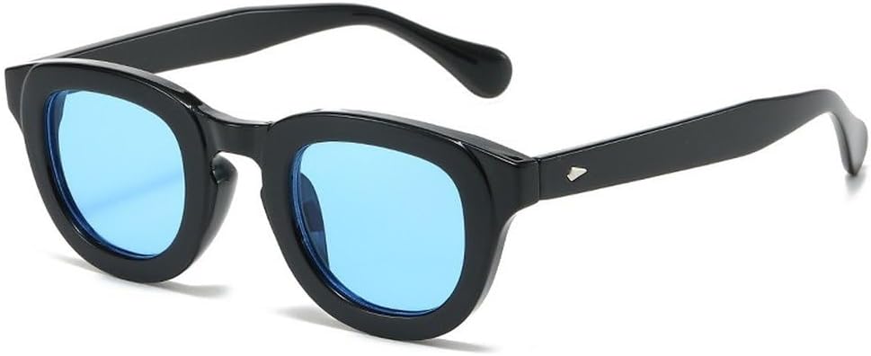 

Овальные солнцезащитные очки для женщин, линзы с градиентом конфетного цвета, модные солнцезащитные очки для мужчин, темно-зеленые солнцезащитные очки с заклепками и защитой от УФ-излучения UV400 SKFGNX, Black Blue