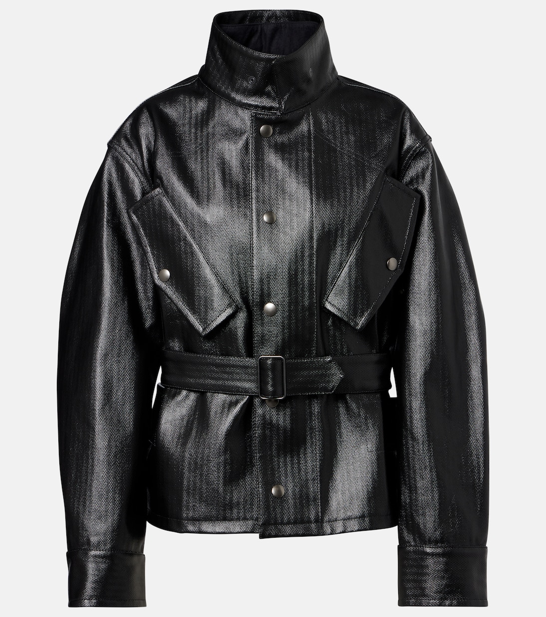 

Хлопковая куртка с узором елочка Maison Margiela, черный