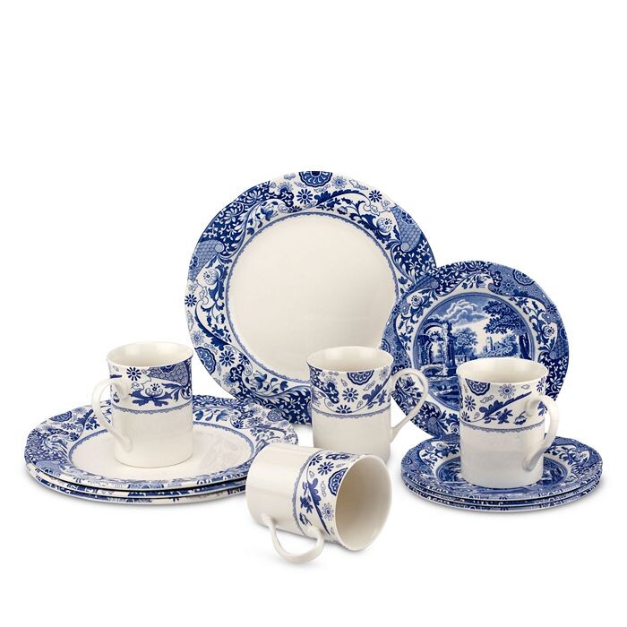 

Набор столовой посуды Spode Blue, итальянский Brocato, 12 предметов, синий