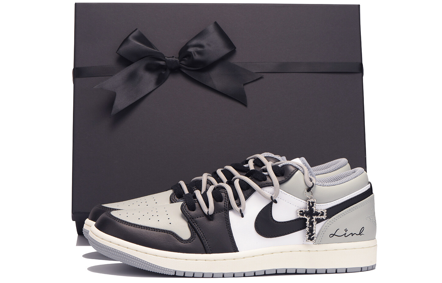 

Кроссовки Air Jordan 1 Vintage Basketball Shoes Men Low-top Gray, серый