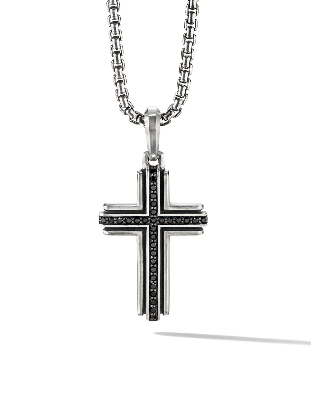 

Серебряная подвеска Deco Cross с бриллиантами (34 мм) David Yurman, серебяный