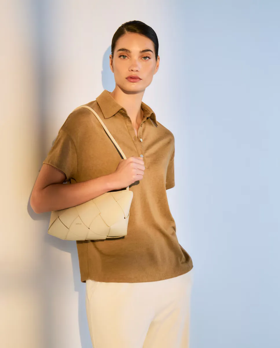 

Женская однотонная футболка с коротким рукавом Woman El Corte Inglés, цвет Visón oscuro