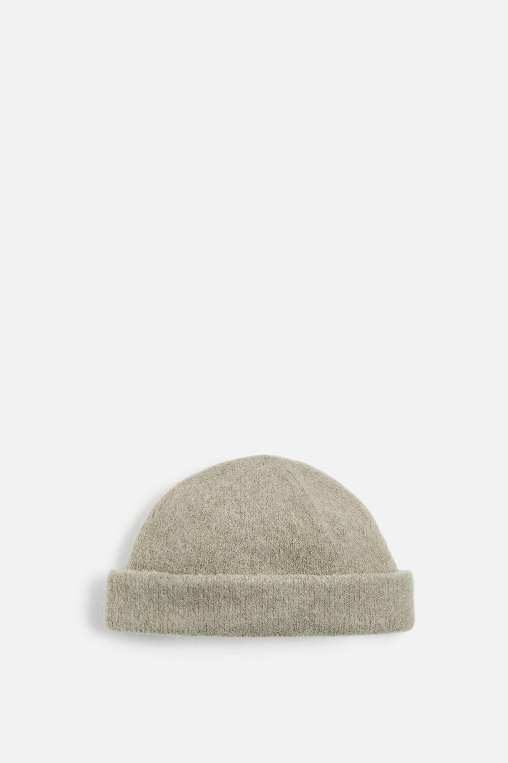

Короткая вязанная шапка с альпакой ZARA, светло-зеленый