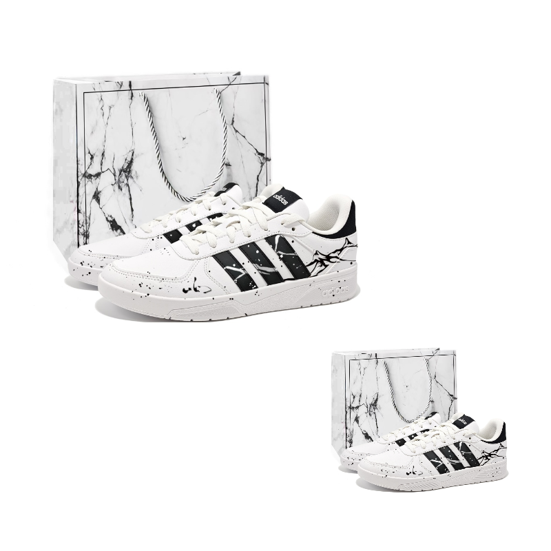

Adidas Neo Courtbeat White Mountain Ink Pattern Low top Skateboard Shoes мужские белые