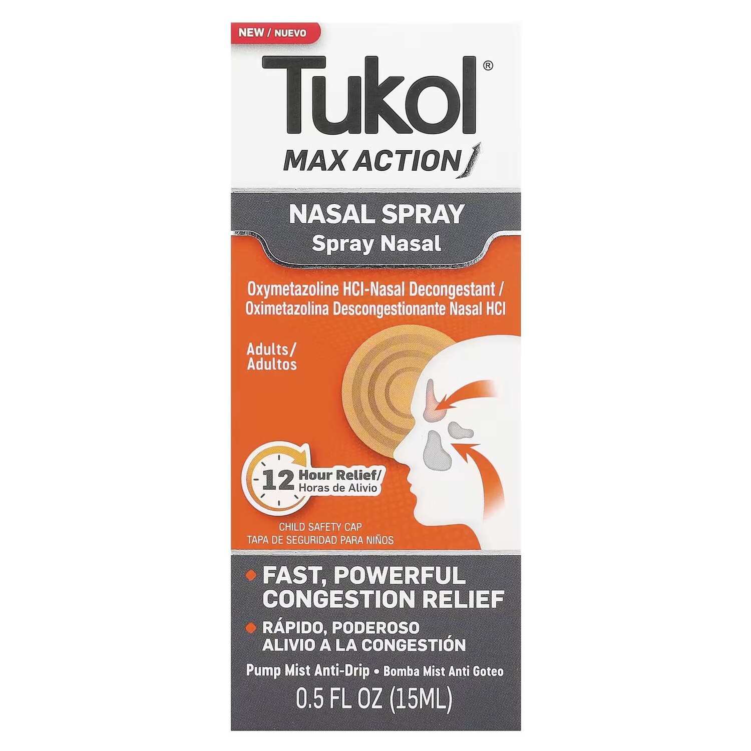 

Max Action, Назальный спрей, взрослые, 0,5 жидк. унции (15 мл) Tukol