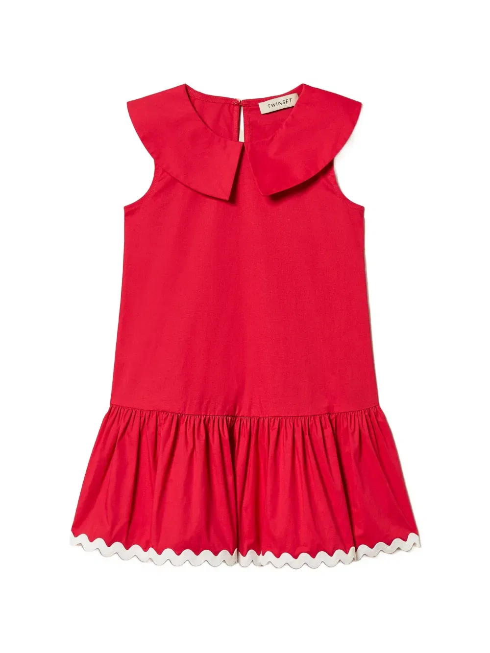 Платье с воротником и оборками Twinset Kids, красный