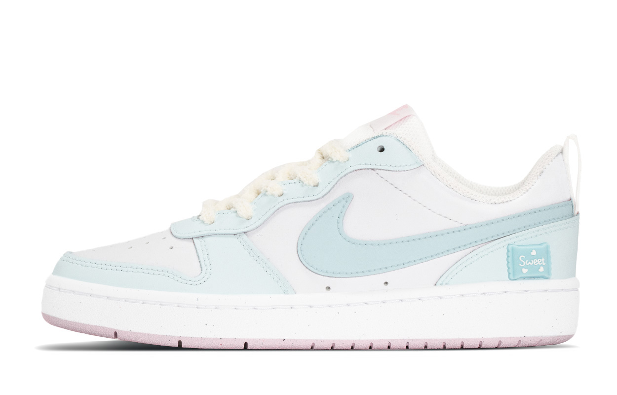 

Детские кроссовки для скейтбординга Court Borough с нескользящей подошвой и износостойкими подошвами для подростков Nike, синий/мятный/белый