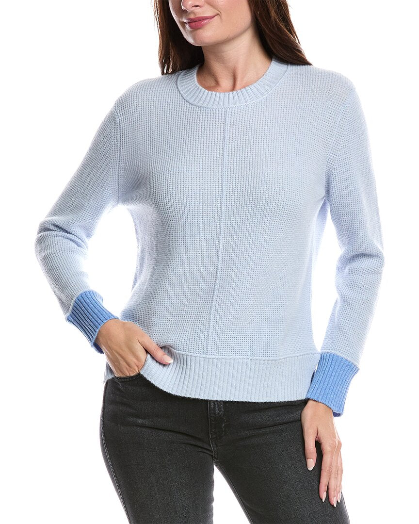 

Форте Кашемир Свитер с контрастной отделкой Forte Cashmere, синий