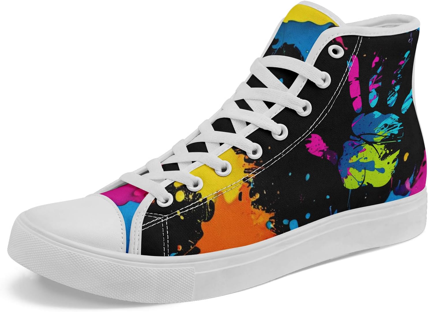 

Яркие женские высокие кеды с цветочным принтом на холсте Awsole, белый/черный/зеленый/желтый/розовый