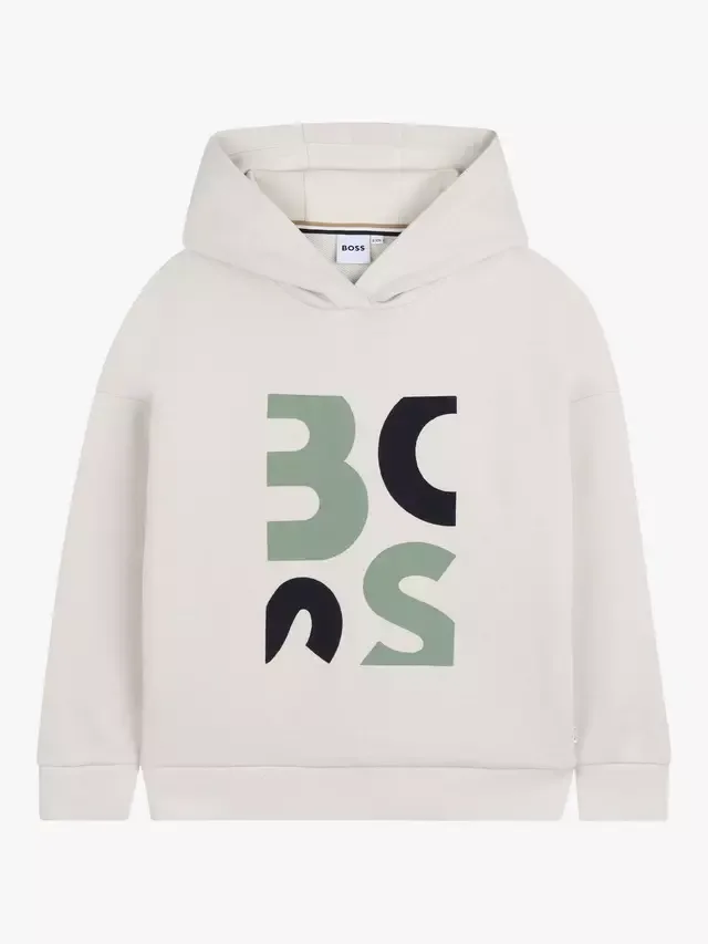 Детская толстовка с абстрактным логотипом, песочный цвет HUGO BOSS