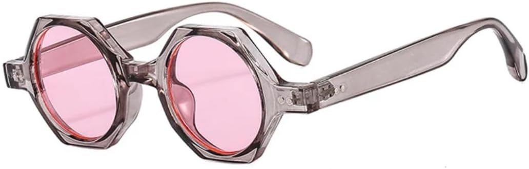

Солнцезащитные очки с защитой UV400 | Круглые, в стиле панк, с разноцветными линзами | Для женщин и мужчин, для занятий спортом на открытом воздухе и вождения DSVIGF, Gray-pink