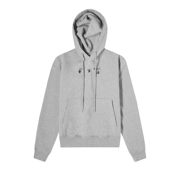 

Худи Off-White Black Marker Slim Hoodie Melange Grey, серый