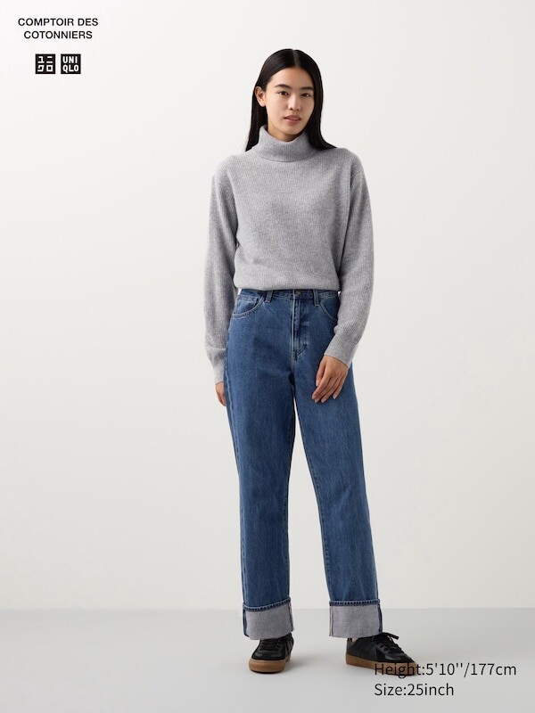 

Обычные прямые джинсы длинные Uniqlo, синий