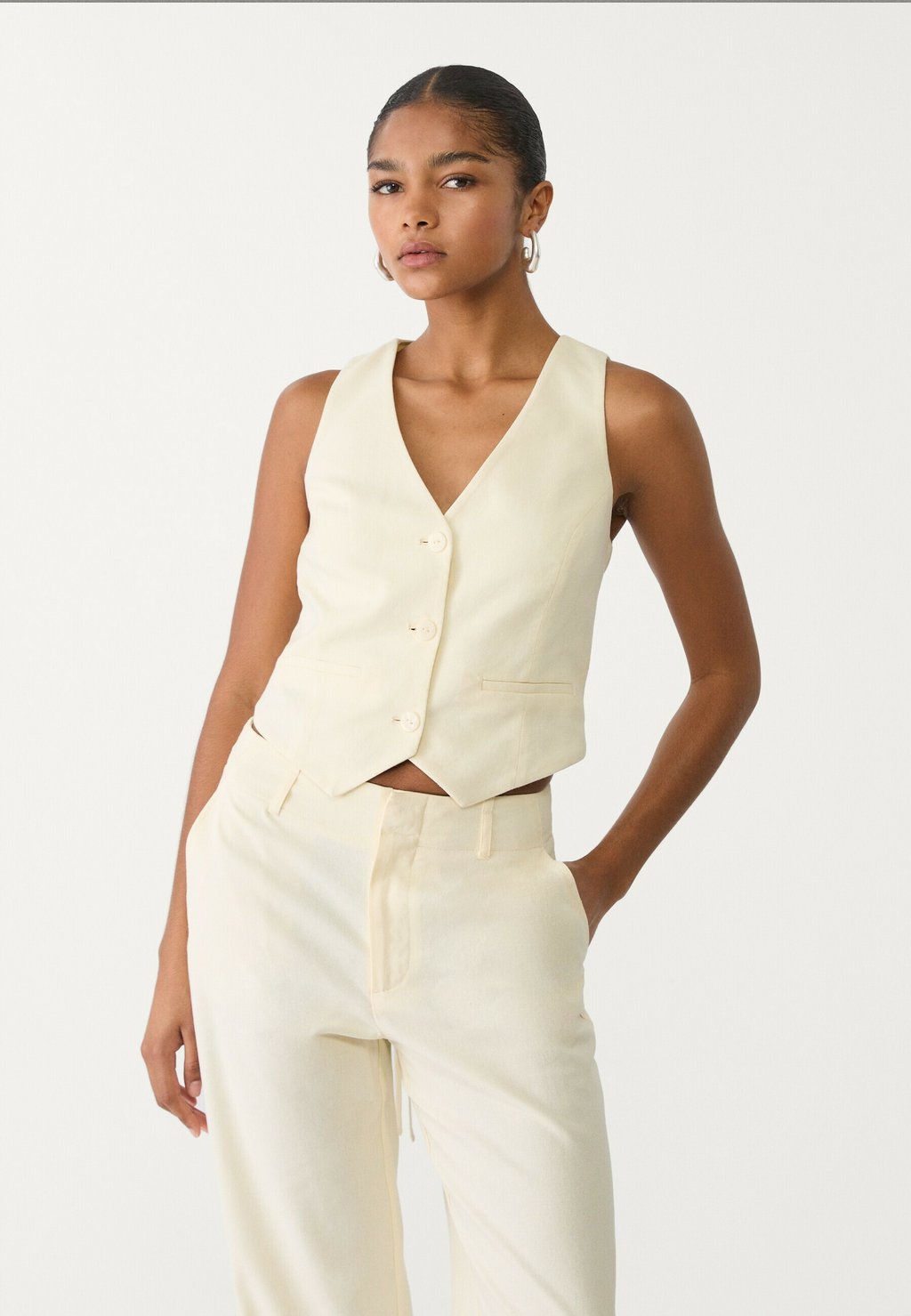 

Жилет BACK VENT Stradivarius, светло-желтый