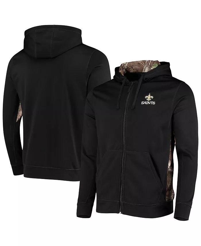 

Мужская черная толстовка с капюшоном на молнии New Orleans Saints Decoy Tech Fleece в камуфляже Realtree Dunbrooke