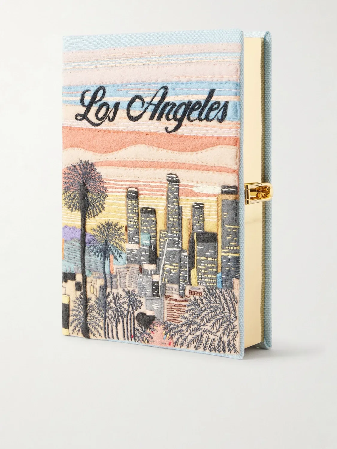 Клатч из канваса с аппликацией и вышивкой Los Angeles Olympia Le-Tan, розовый