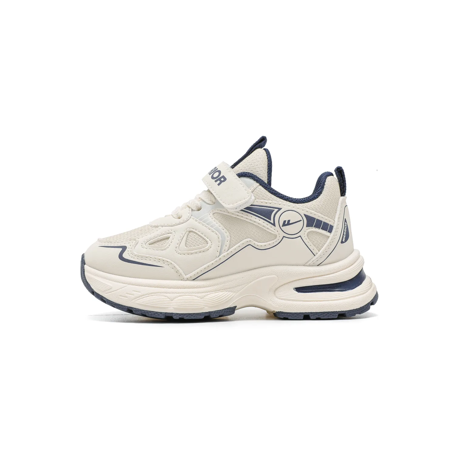 Детские кроссовки mid top lifestyle из искусственной кожи с противоскользящей подошвой и амортизацией WARRIOR, бежевый/синий