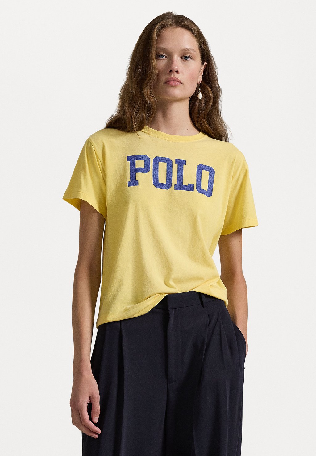 

Футболка с принтом LOGO COTTON JERSEY CREWNECK TEE Polo Ralph Lauren, желтый