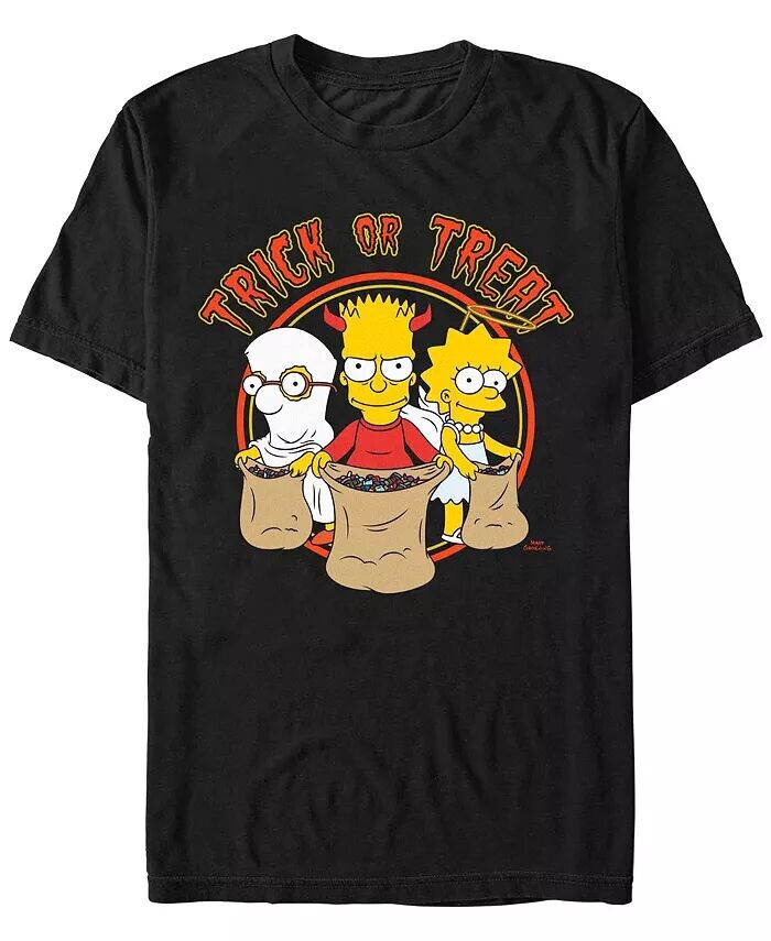

Мужская футболка с короткими рукавами The Simpsons Trick Trio Fifth Sun, черный