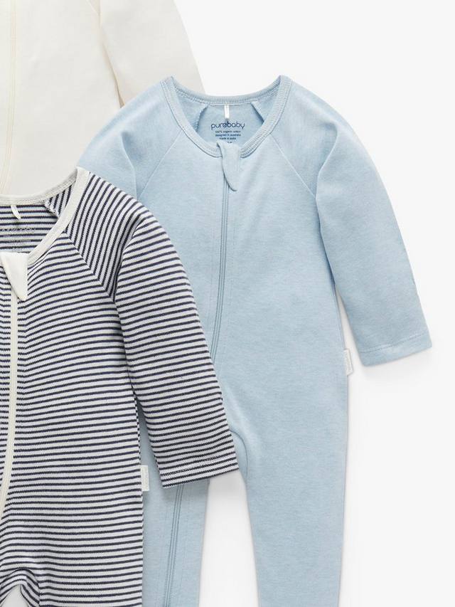 Детский комбинезон для сна из органического хлопка Purebaby, цвет Vanilla Nautical — фото 4