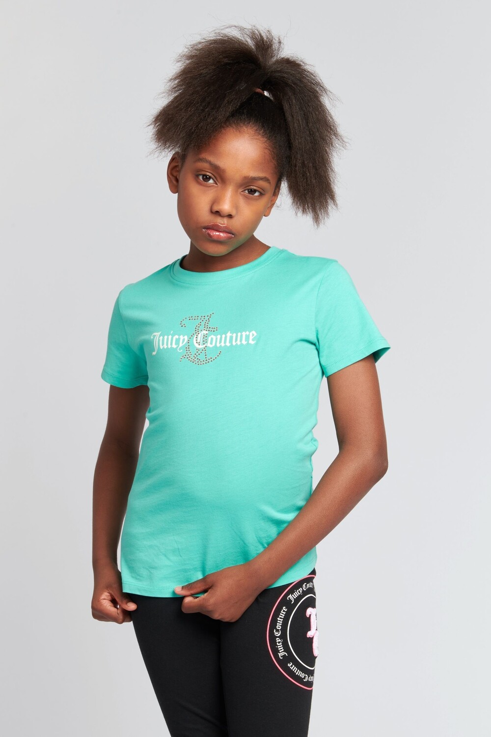 

Футболка для девочки классического кроя со стразами Juicy Couture, синий