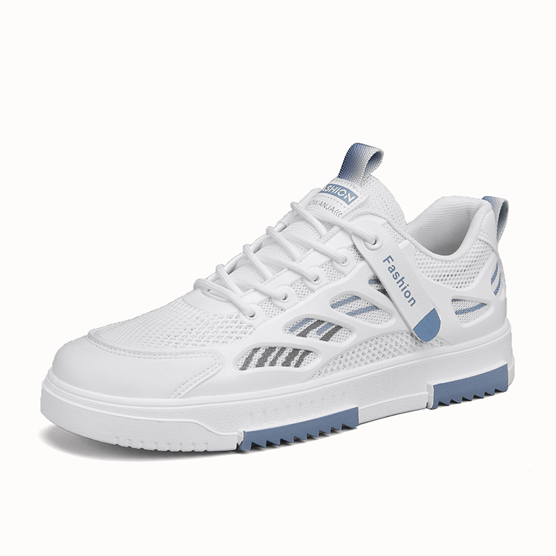 

SHOUBA Мужские низкие скейтбордские кроссовки бело-синие, цвет White Blue