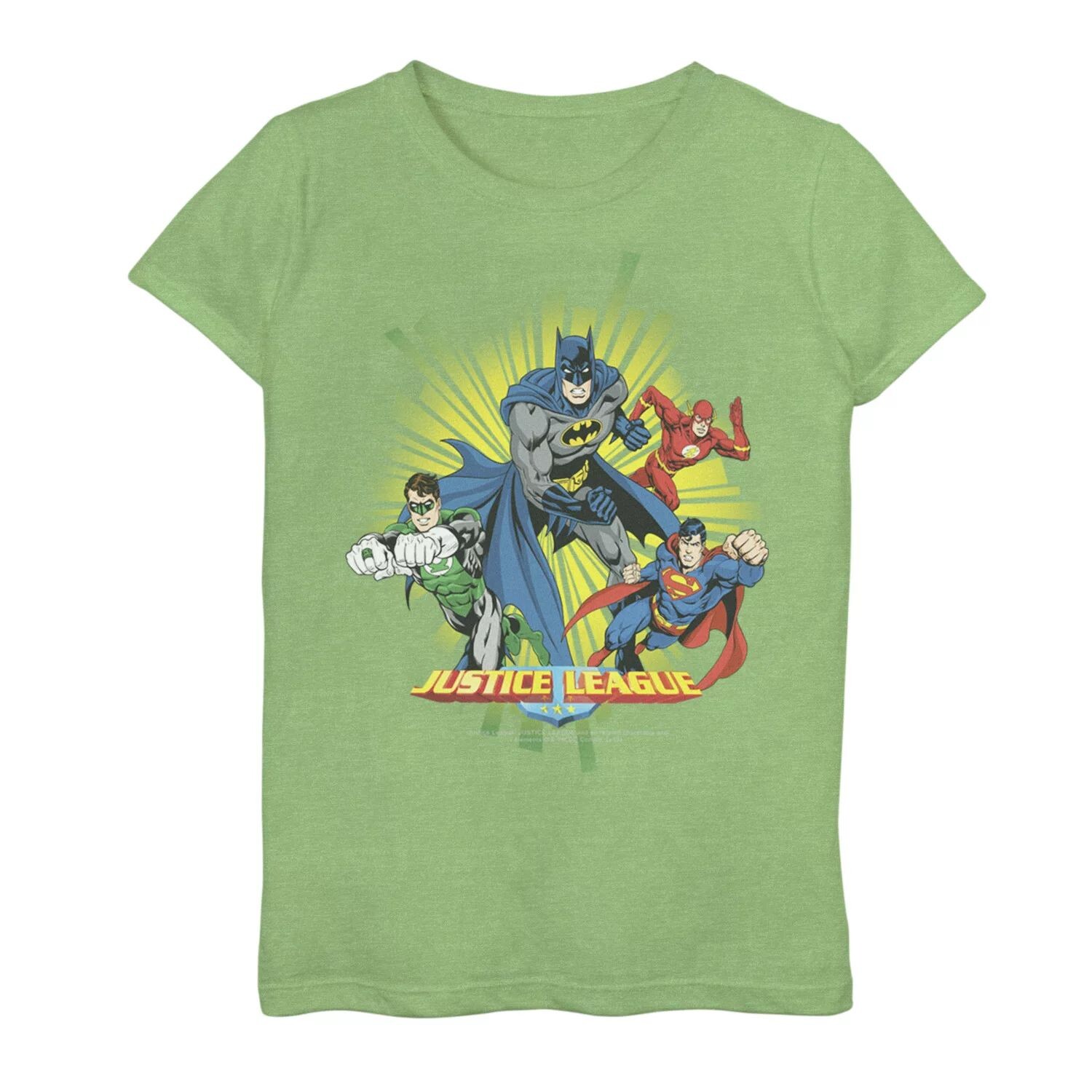 

Футболка с графическим рисунком для девочек 7–16 лет DC Comics League Justice League Hero Punch Flight DC Comics